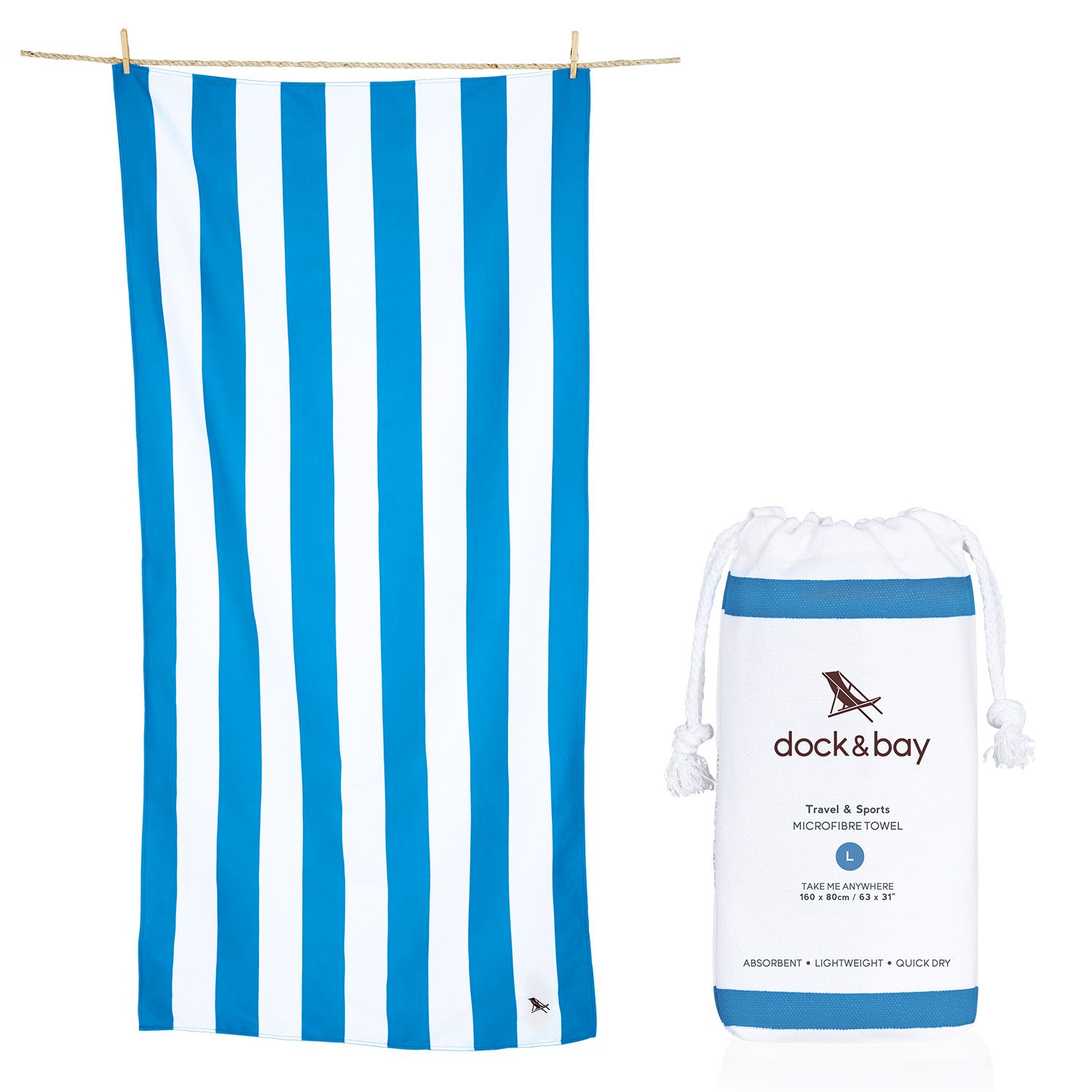 Dock & Bay Cabana Towel Blue - Large