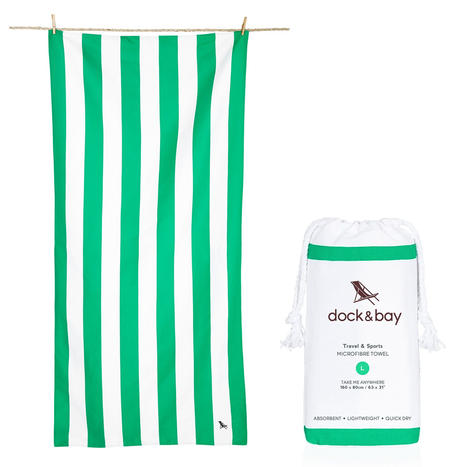 Dock & Bay Cabana Towel Green - Extra Large