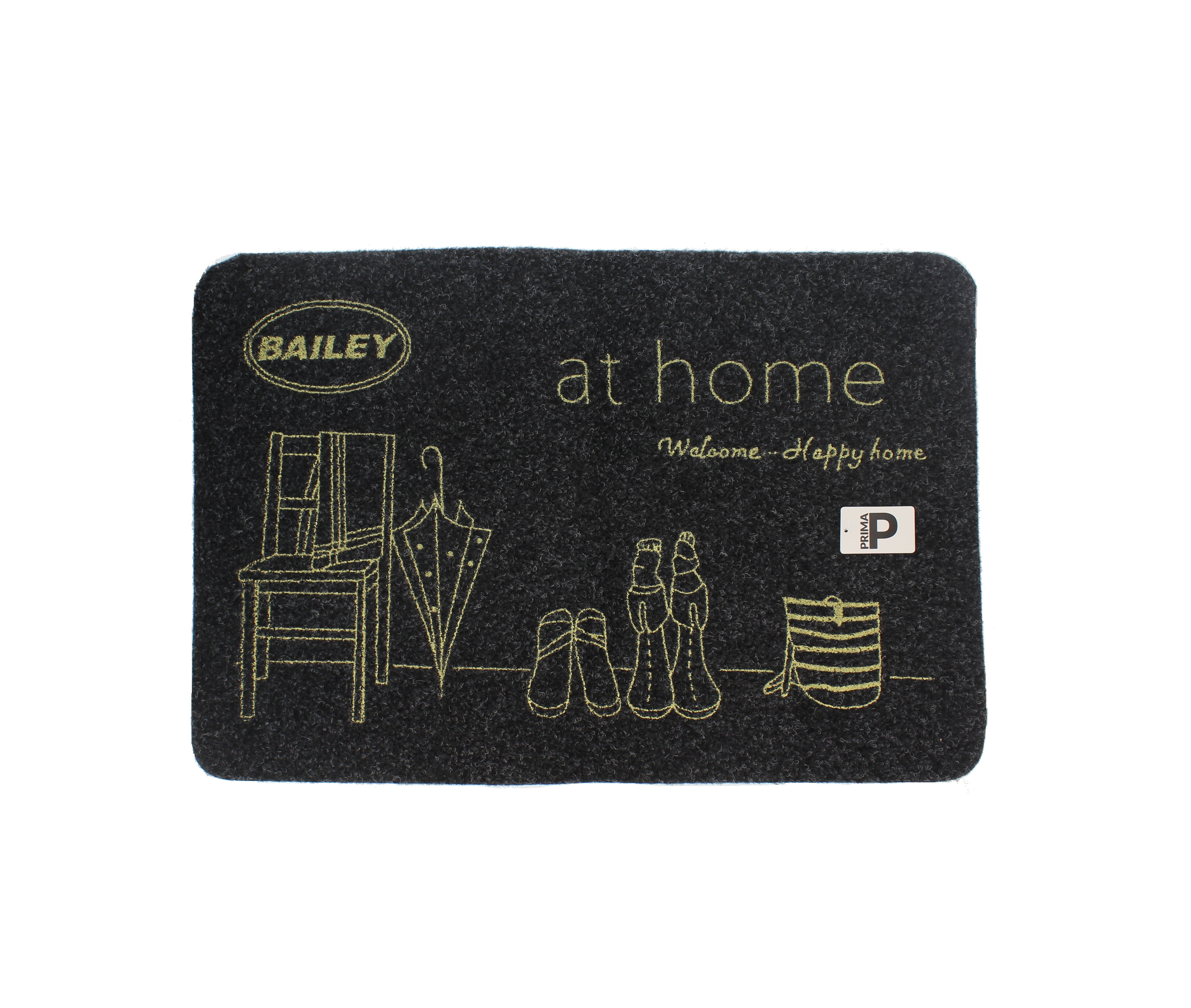 PRIMA Bailey Grey Welcome Mat