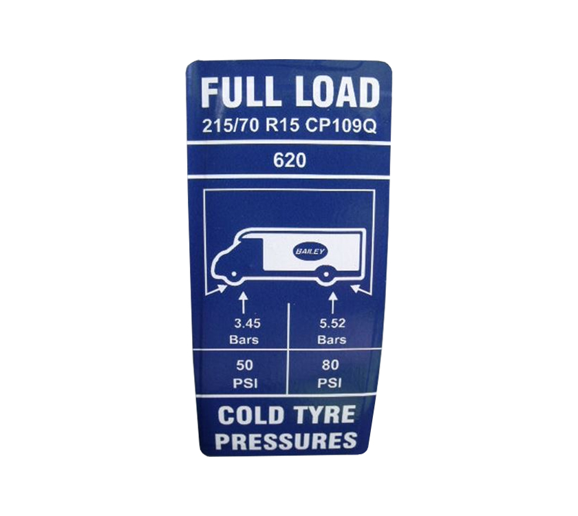 Approach 620SE Tyre Pressure Label