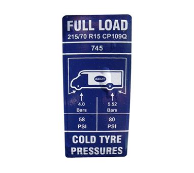 Approach 745SE Tyre Pressure Label