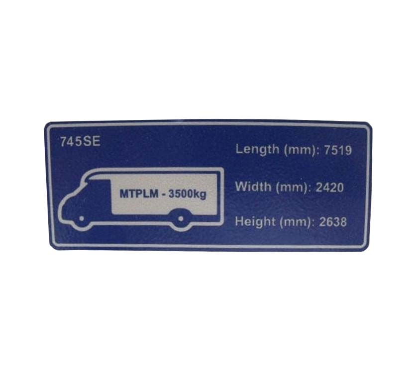Approach 745SE Sun Visor Label