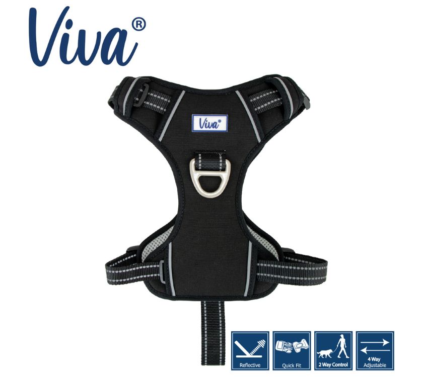 Viva Exercise & Travel Dog Harness Black L 60-85cm