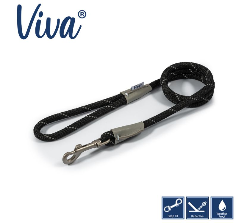 Viva Rope Lead Reflective Black 1.07mx10mm