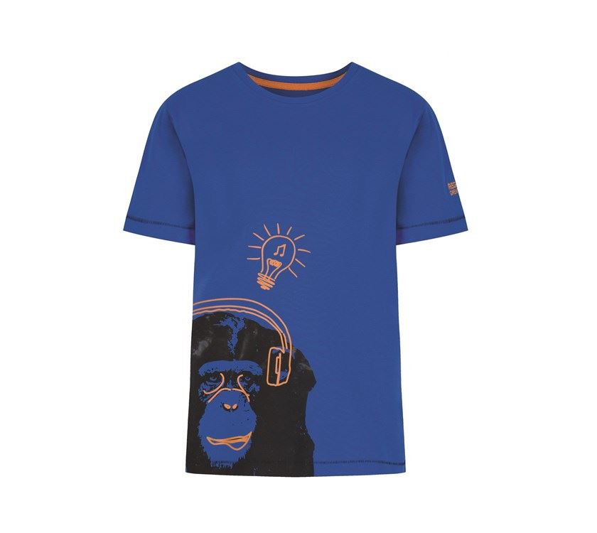 Regatta Bobbles II Kids T Shirt Blue Monkey